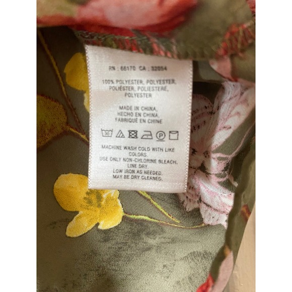 Maeve Anthropologie Floral Print Off The Shoulder Ruffle Top Blouse Olive Green - Picture 5 of 7